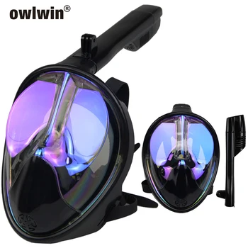 

2020 Anti-fog Diving Mask Full Dry Breathing Tube Liquid Silicone Snorkeling Magic Color Mask