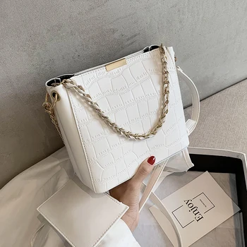 

Stone Pattern 2 PCS/SET PU Leather Bucket Bags For Women 2020 Shoulder Handbags And Purses Female Travel Lady Crossbody Bag