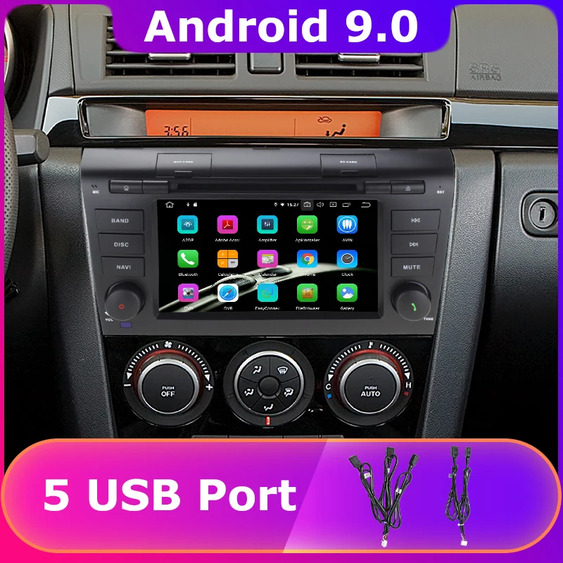 Discount 5 USB Port PX6/Octa Core Android 9.0 Car DVD Player for MAZDA3 MAZDA 3 2004 2005 2006 2007 2008 2009 Car Radio GPS DSP Carplay 0