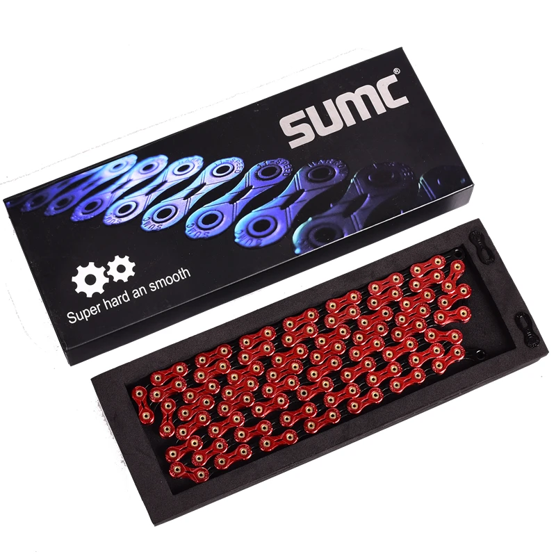 Sale SUMC Bicycle chain Gold Rainbow Bike Chain X8 X9 X10 X11 X12 Super Light For 8 9 10 11 12Speed MTB/Road Bicycle 116L Hollow 5 Sale SUMC Bicycle chain Gold Rainbow Bike Chain X8 X9 X10 X11 X12 Super Light For 8 9 10 11 12Speed MTB/Road Bicycle 116L Hollow 5