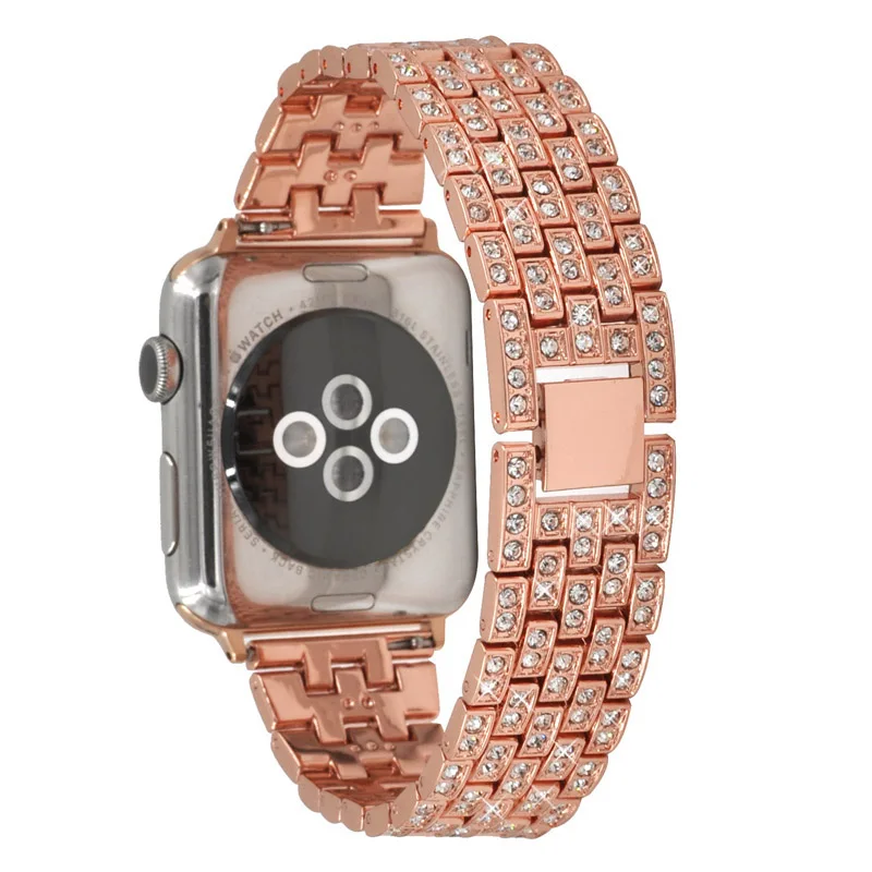 

Full Diamond Women Band Strap for Apple Watch 38mm 42mm 40mm 44mm Stainless Steel Strap for iWatch Series 4 3 2 1 Bracelet Strap