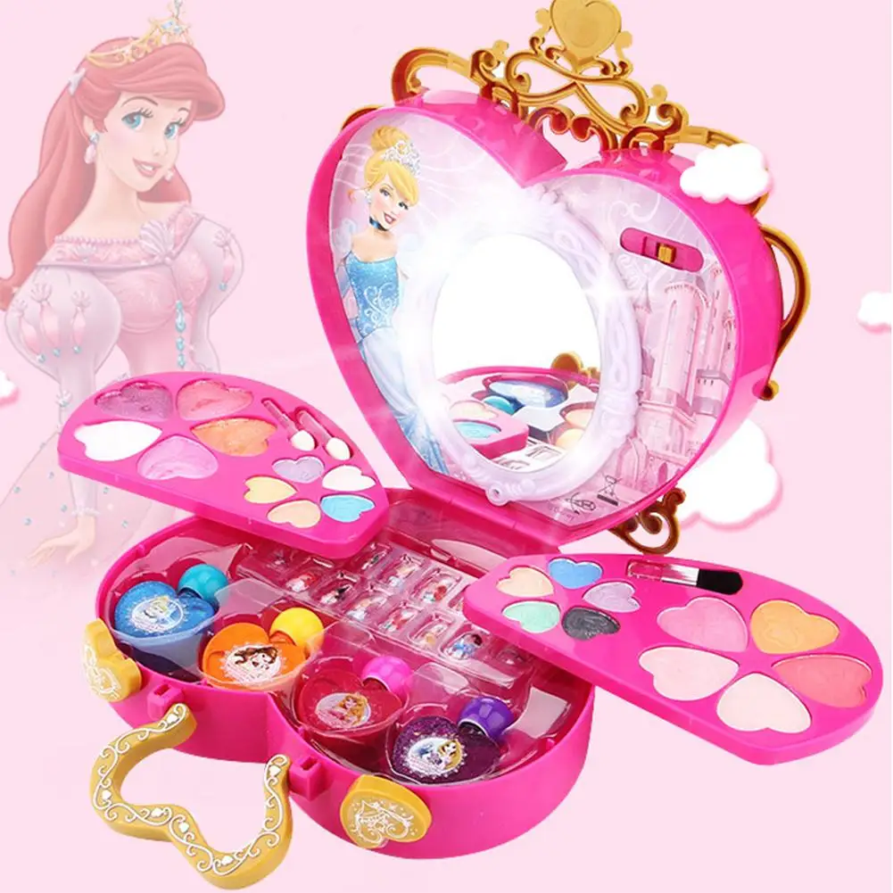 

2019 Kids Makeup Toy Pretend Play Kid Makeup Set Safety Non-toxic Makeup Kit Toy For Girls Dressing Cosmetic Travel Bag Beauty