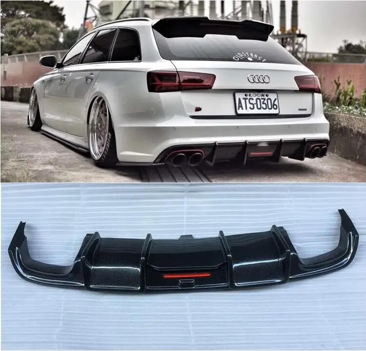 Задний бампер A6 из настоящего углеродного волокна спойлер диффузор задняя губа