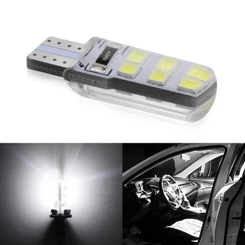 

1Pcs White Car LED T10 W5W DC 12V Canbus 12 SMD Silicone Waterproof 194 LED Wedge Lights No Error Bulb Parking Fog light Bulb