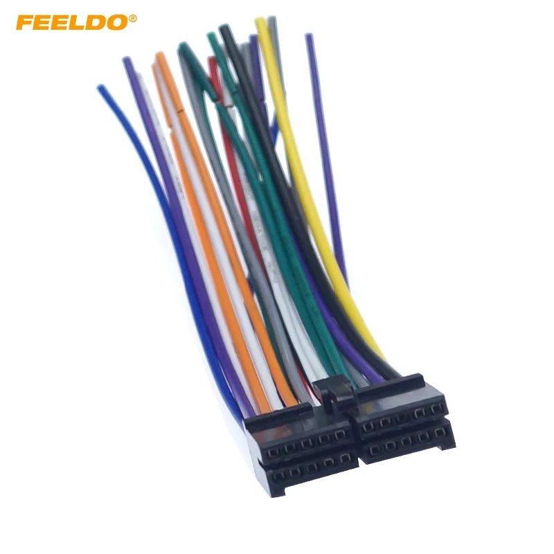 

FEELDO Auto Universal Head Unit CD/DVD Stereo Audio Radio 20Pin Wiring Harness Cable Plug for Aftermarket #6122
