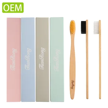 

500pcs wooden bamboo charcoal toothbrush soft bristle toothbrush bamboo wooden handle bamboo toothbrush hotel supplies OEM