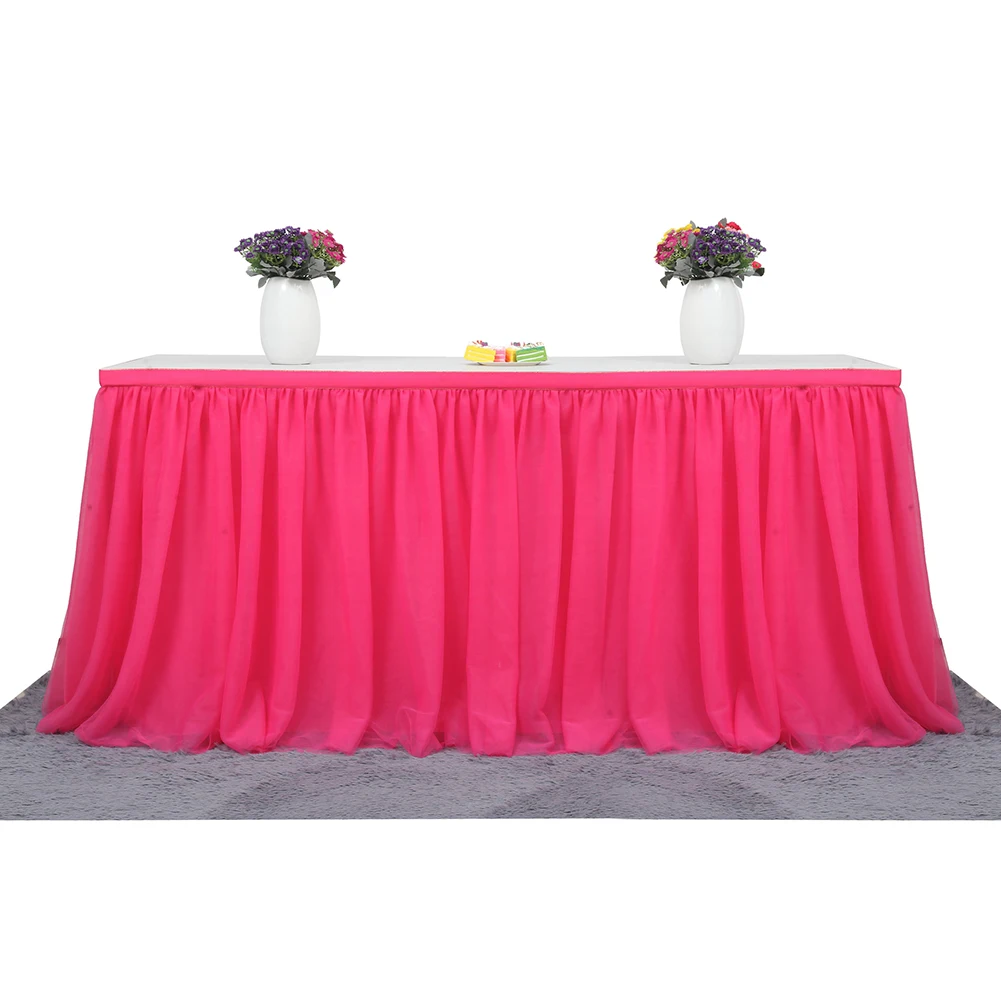 MultiColor Table Skirt Tableware Cloth Wedding Tutu Tulle Table Skirt Baby Shower Party Home Decor Table Skirting Birthday Party