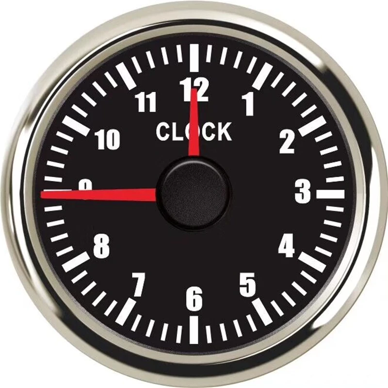 

1pc High Quality 52mm Auto Clock Gauges 0-12Hours Display Clock Meters Hour Meter Red Backlight 9-32v for Car Boat Motorcycle