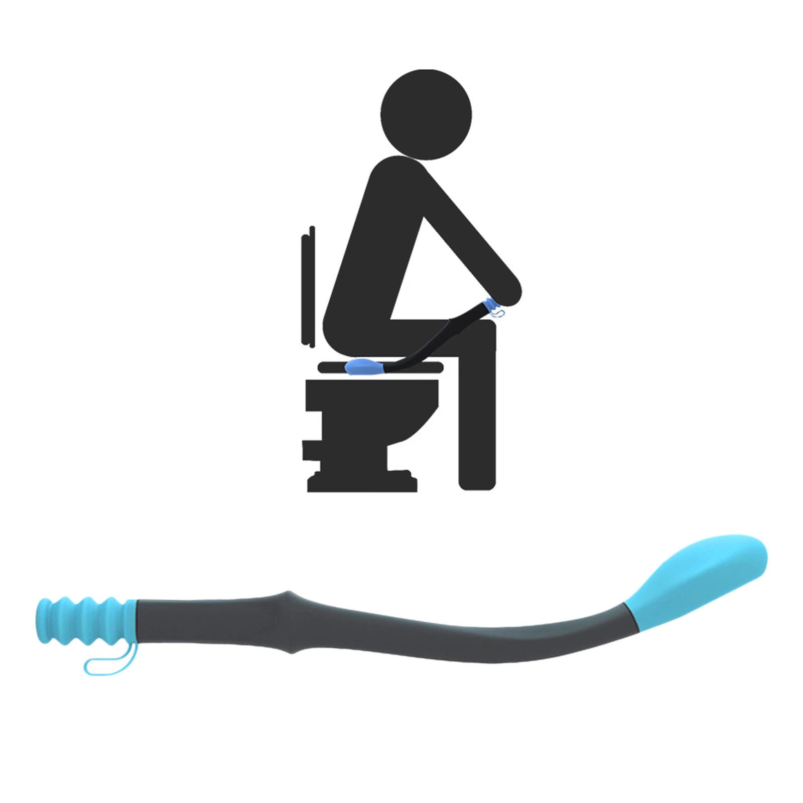Toilet Wiping Aid Tools with Button at End Long Reach Bottom Wiper Comfort Wipe Extends Reach Over 15" Grips toilet wiping aid