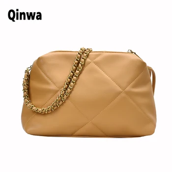 

High quality soft PU leather female bag 2020 ladies new diamond check shoulder messenger bag designer ladies fashion chain bag