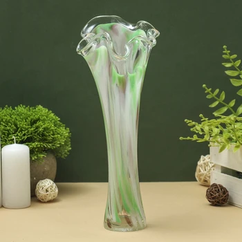 

Vase "Wave" green-manganese