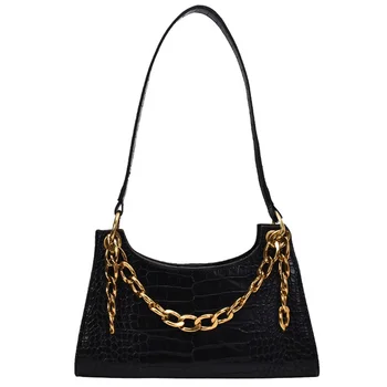 

European Fashion Chain Tote bag 2019 New High Quality Leather Women's Designer Handbag Crocodile pattern Shoulder Messenger Bag