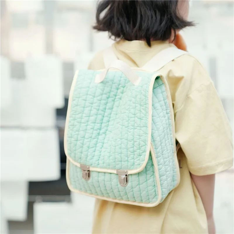 EnkeliBB You are a Quiet and beautiful girl This is a Child School Bag With Green and Beige Color Kids backpack