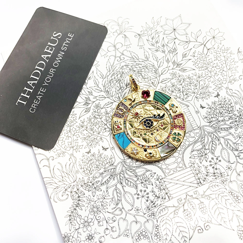 Pendant Amulet Magical Lucky Symbols Tree Sun Rainbow Heart Faith Hope Summer Golden Jewelry Vintage Powerful Gift For Women Men