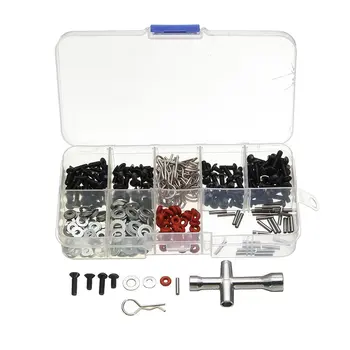 

270pcs Flat Head Screws + N3/4 Flat Washer with Hexagon Wrench Box Special Repair Tool Kit For 1/10 HSP RC Car Accessories