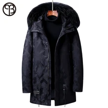 Asesmay, Новое поступление, мужской пуховик, мужское зимнее пальто, высокое качество, мех енота, с капюшоном, перо, гусь, зимние парки, верхняя одежда