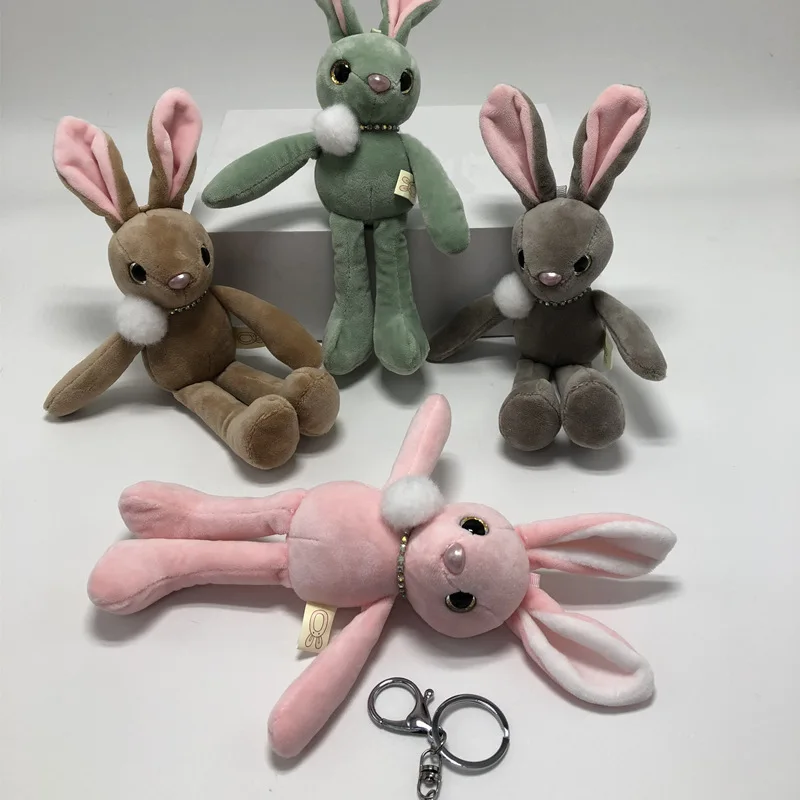 

new Creative cartoon cute bunny Upscale elegant rabbit plush key ring bag car pendant baby Soothing doll couple fashione gift