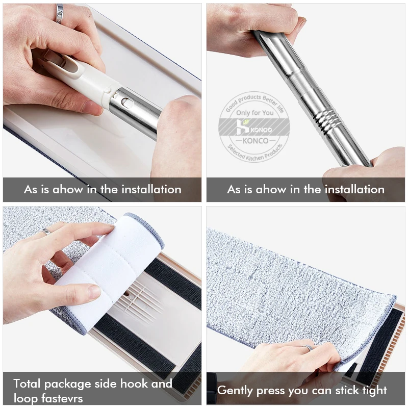 Konco Волшебные швабры для уборки с ковшом, плоская швабра с водой для дома, кухни, инструменты для уборки дома