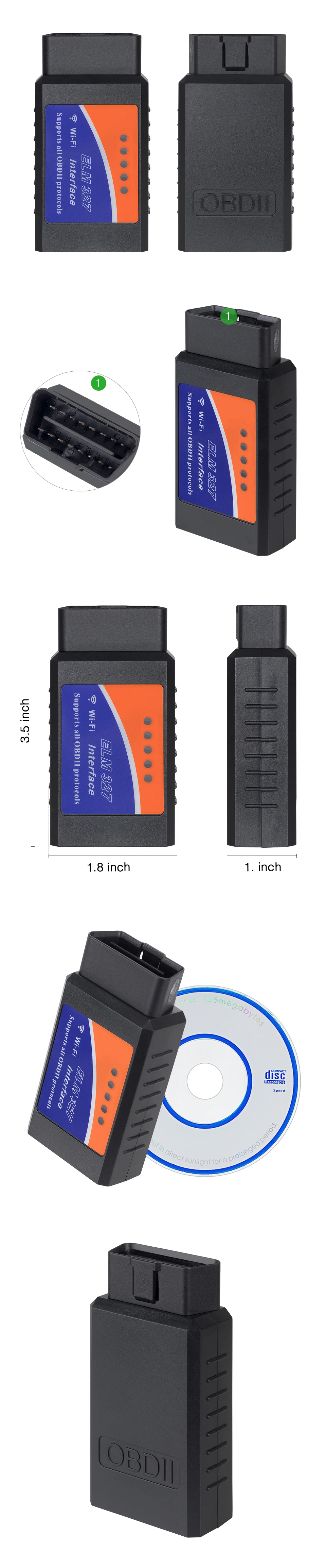 Vgate iCar ELM327 wifi elm327 OBDII считыватель кодов для Android/PC/iPhone/iPad elm 327 wifi OBD2 Инструменты для диагностики автомобилей