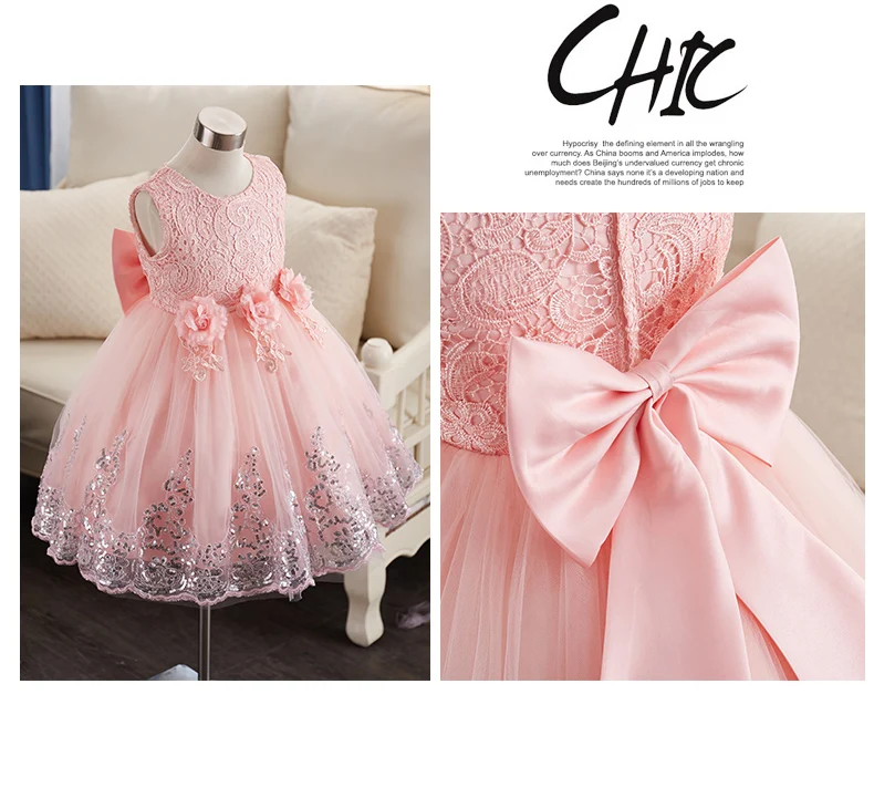 Праздвечерние чное платье для новорожденных девочек свадебное принцессы на