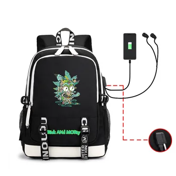 

Backpack Anime Rick and Morty Backpack School Bags Teenagers Laptop Shoulders Bag Bookbags Men Travel USB Bags Women Men Cartoon