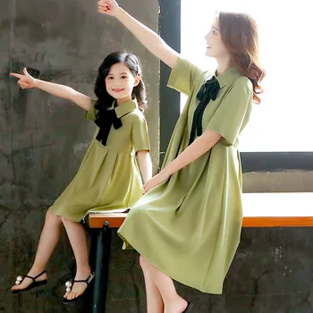 

chiffon skirt summer dress 2020 new fashion foreign style Princess long dress French parent child dress mother dress