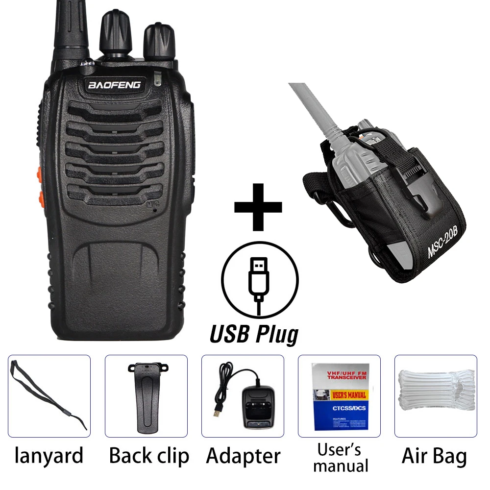 With Bag Baofeng BF 888S Walkie Talkie 5 Вт 6 км UHF 400-470 МГц двухстороннее радио bf888s портативный cb Ham Радио comunicador 16-канальный приемопередатчик - Цвет: With Bag