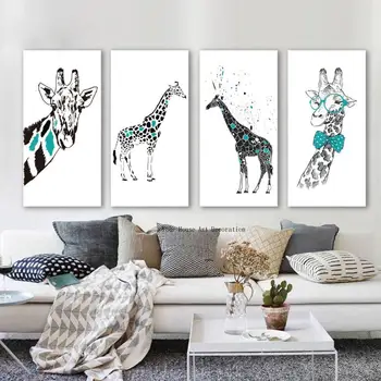 

Nordic Canvas Painting Giraffe Animal Posters And Prints Art Oil Painting Wall Home Decorative Modular Pictures