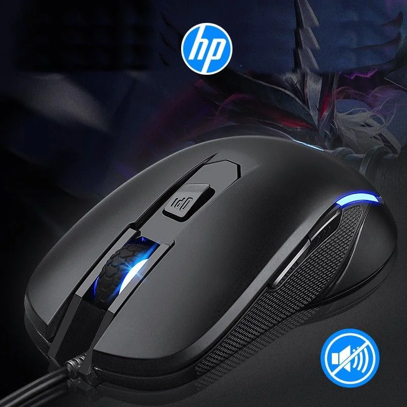 Оригинальная Проводная игровая Оптическая Мышь hp M200 USB, Спортивная макропрограммирование с подсветкой, ключи, Домашний Настольный Ноутбук 800-2400 dpi, новые мыши