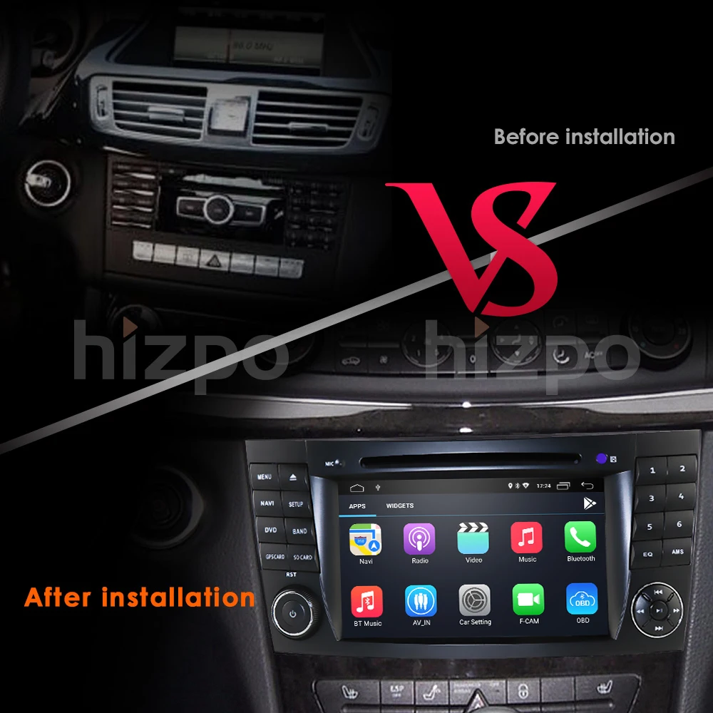  Auto Multimedia Player 2 Din Android 9.0 For Mercedes/Benz/E-Class/W211/CL 4 Cores 2GB RAM Car GPS 