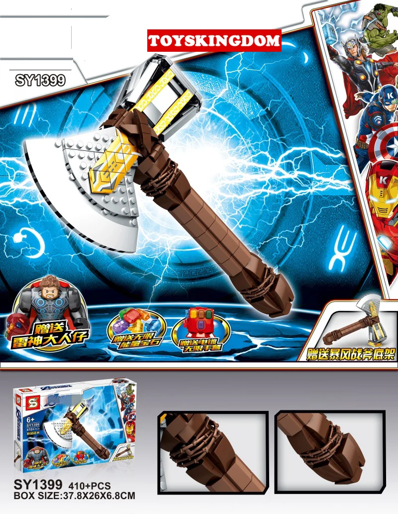 Горячие Супергерои Мститель Stormbreaker Модель Строительный блок ENDGAME Тор фигурки Железный Бесконечность гаунтлет камень драгоценные камни Кирпичи Игрушки