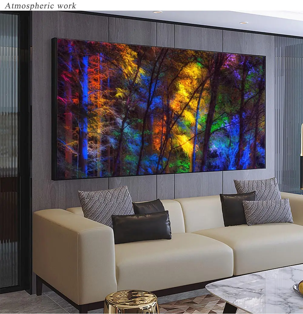 DDHH Wall Art Large Size Colorful Forest Trees Canvas Poster Art Prints Modern For Living Room Home Decorative Picture