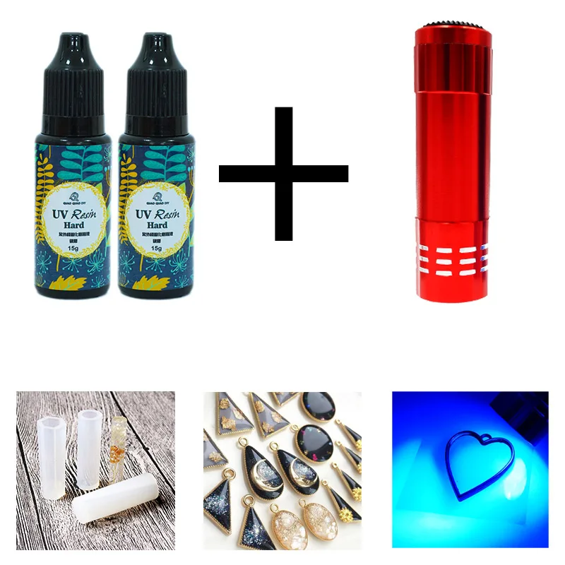 15G+15G Твердая УФ Смола 3 размера DIY для быстрой сушки УФ прозрачная твердая смола для изготовления ювелирных изделий Ремесла эпоксидная смола - Цвет: 15G+15G