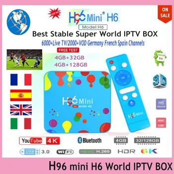

2020 Newest H96Mini H6 Android 9.0 4GB 128GB with 1 year world IPTV Subscription 6000+ Live 2000+ VOD Aduit 4k 3D Smart tv box