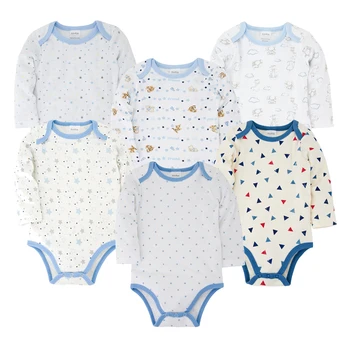 

Honeyzone Value Clothes Combination Vetement Bebe Garcon Infant Blue Bodysuits Full Sleeve Boy Jumpsuit Body Baby Clothes Set