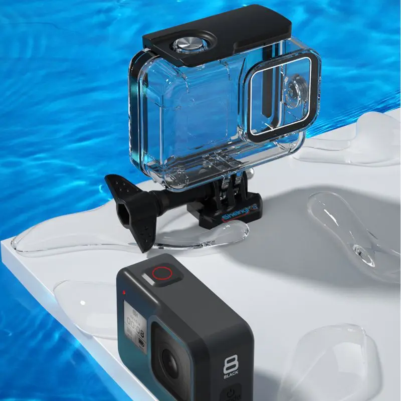 60 м подводный водонепроницаемый чехол для GoPro Hero 8 Защитный чехол Корпус черный объектив камеры 60 м Дайвинг аксессуары для плавания