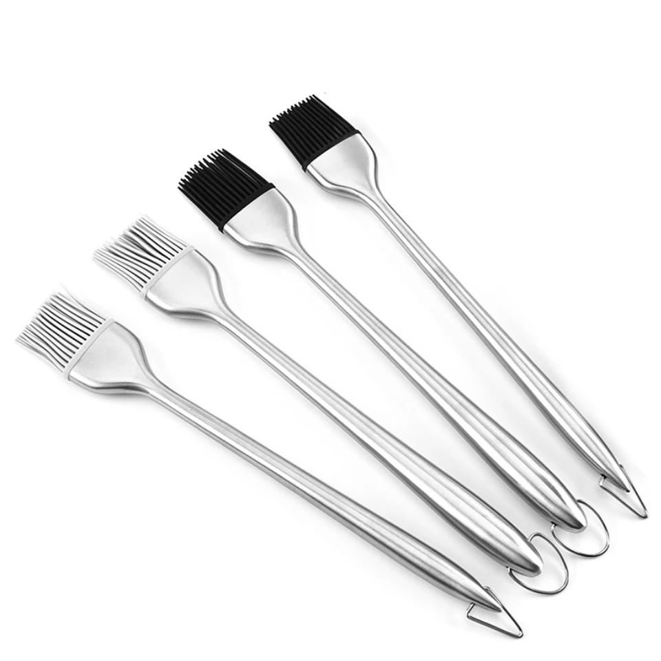 Barbecue Brush With Stainless Steel Hollow Handle Creative BBQ Oil Brush Barbecue Tool Silicone Sweeper
