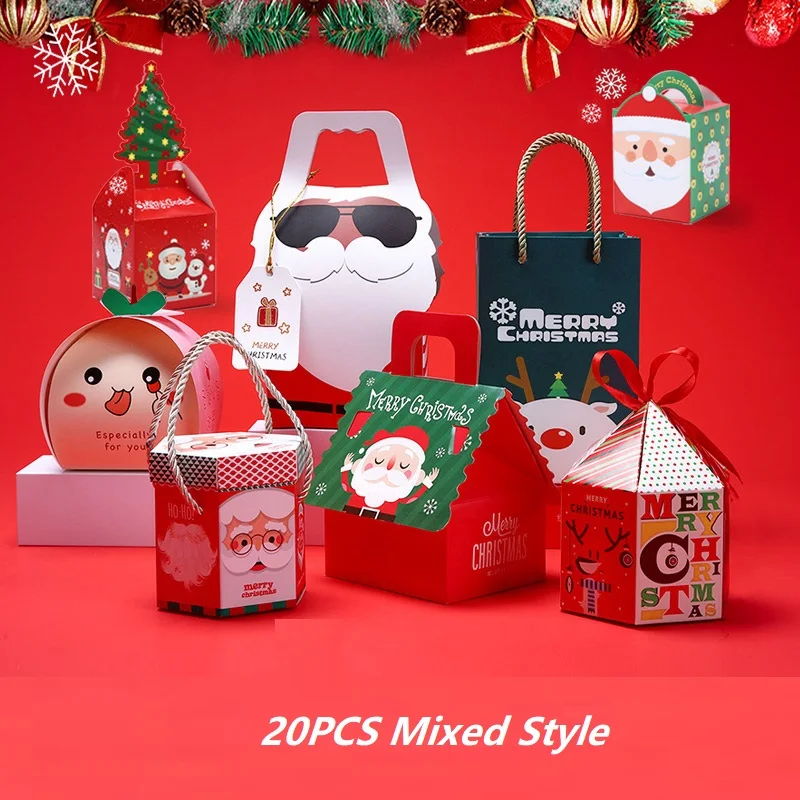 

20 Mixed Style Christmas Boxes Cristmas Fruit Wrapped Gift Boxes