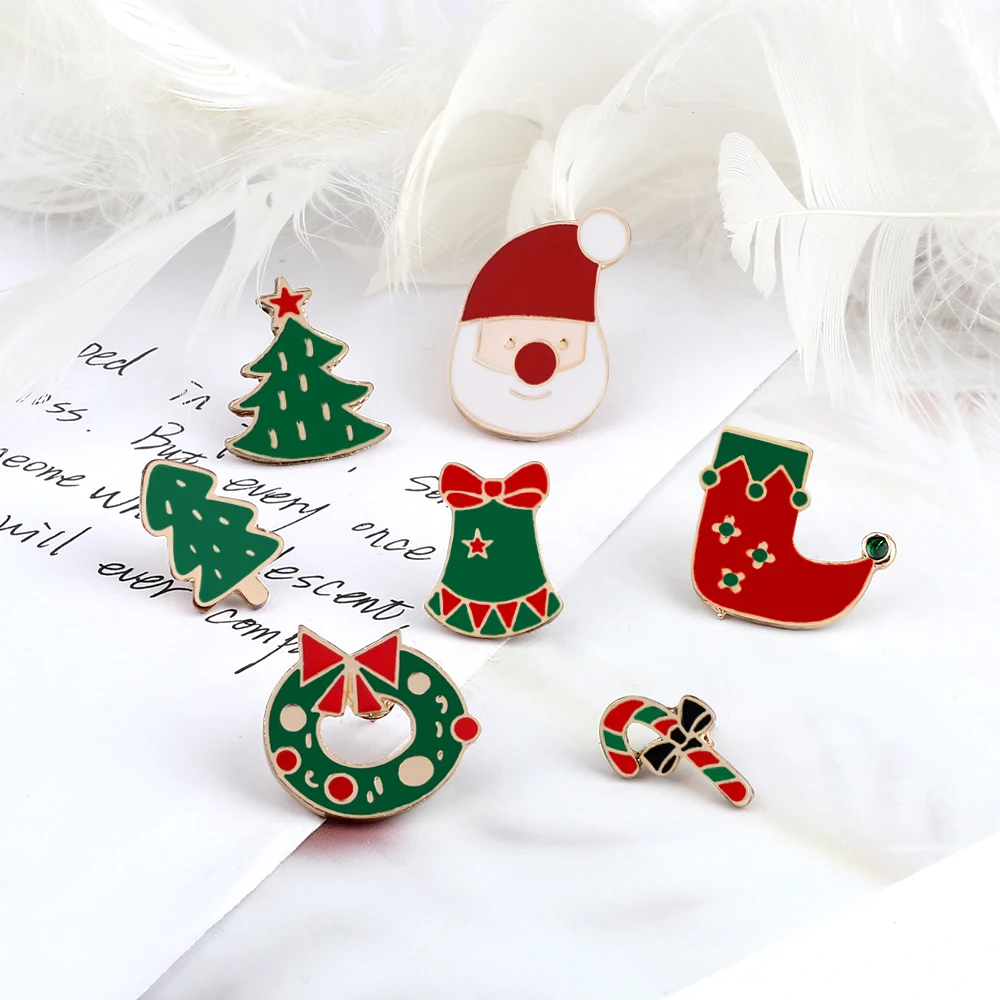 Брошь с эмалью колокольчики Merry Christmas брошь-значок на новый год подарочное