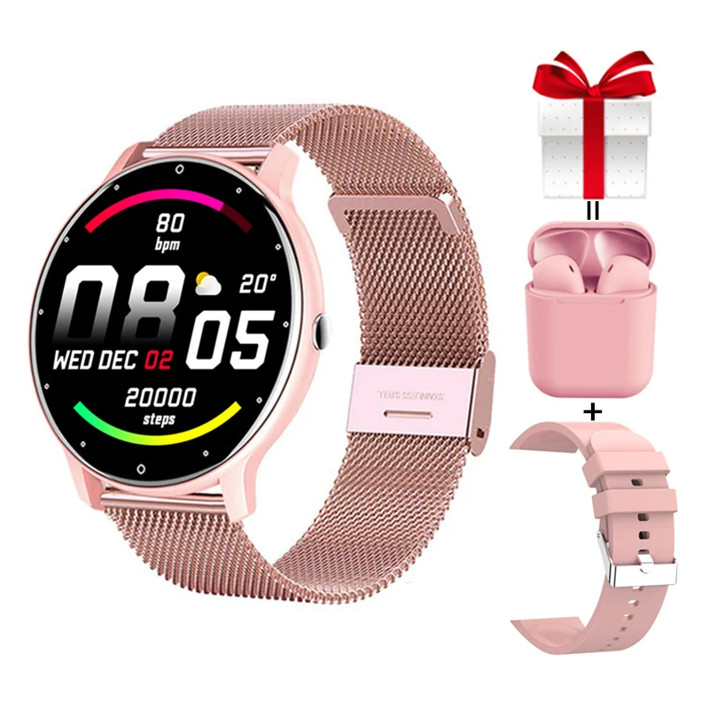 

Smart Watches Women Custom Watchface Call Whatsapp Notification Real-Time Health Tracker IP67 Waterproof Men's Smartwatch 2021