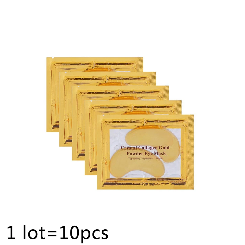 10 pcs Gold Маска для глаз с кристаллами Коллагена против старения/темных кругов/пышная увлажняющая маска для глаз уход за кожей четыре цвета 1 пара = 2 шт - Цвет: 10 pcs Gold