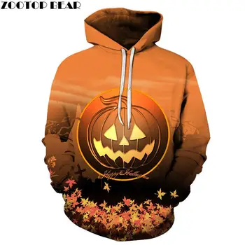 

Jack-O'-Lantern Prints Hoodies Hooded Sweatshirts Men 3d Prints Pullover Drop Ship Tracksuits Halloween Coat Hip Hop ZOOTOP BEAR