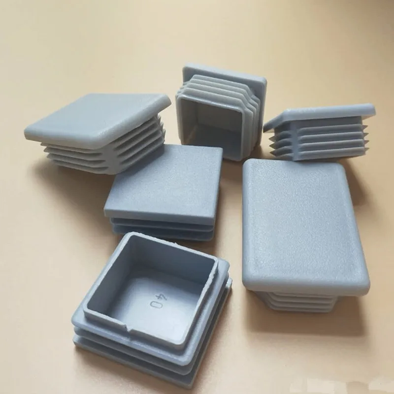 10pcs Gray inner plug Dust cover Plastic square tube Pipe Blanking End Cap Bung For Furniture chair table Steel Leg Protector