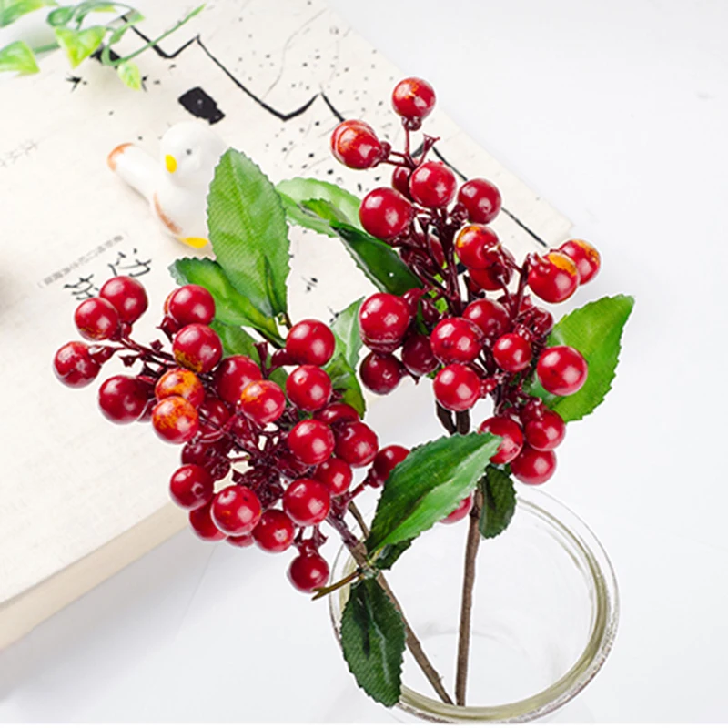 4Pc Blueberry Fruit Berry Artificial Silk Flower For Christmas Wedding Home Decoration 4 Colors Plant P0.5 | Дом и сад