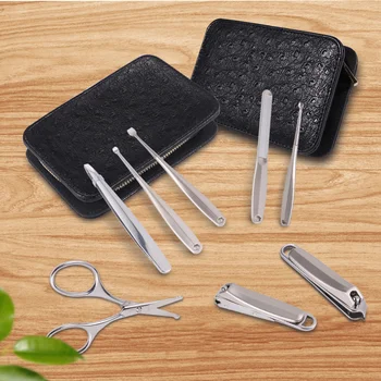 

8pcs Stainless Steel Multifunctional Nail File Dead Skin Fork Ear Spoon Nail Clippers for Nail Ear Nose