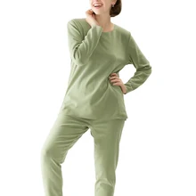 Mferlier, тонкая флисовая Пижама, набор, большой размер 5XL 6XL 7XL 8XL, зеленая женская пижама, бесшовное эластичное нижнее белье, топы+ теплые плавки