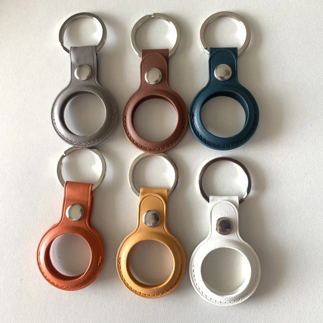 애플 에어태그 용 고품질 가죽 케이스, 애플 로케이터 트래커용 보호 커버, 분실 방지 장치 키 체인 보호 슬리브