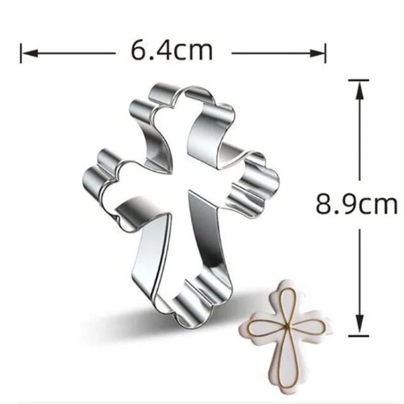 1pcs patisserie Cross Easter Kitchen Accessories Pastry Shop Stainless Steel Cookie Cutter Fondant Cake Decor Tool Biscuit Mould cookie cutter cookie mould fondant cutter