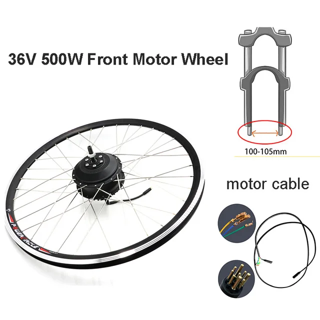 36V 500W Front Набор для переоборудования электровелосипеда бесщеточный мотор ступицы колеса 36 В 250W500W комплект для электрического велосипеда - Цвет: 36V 500W Front