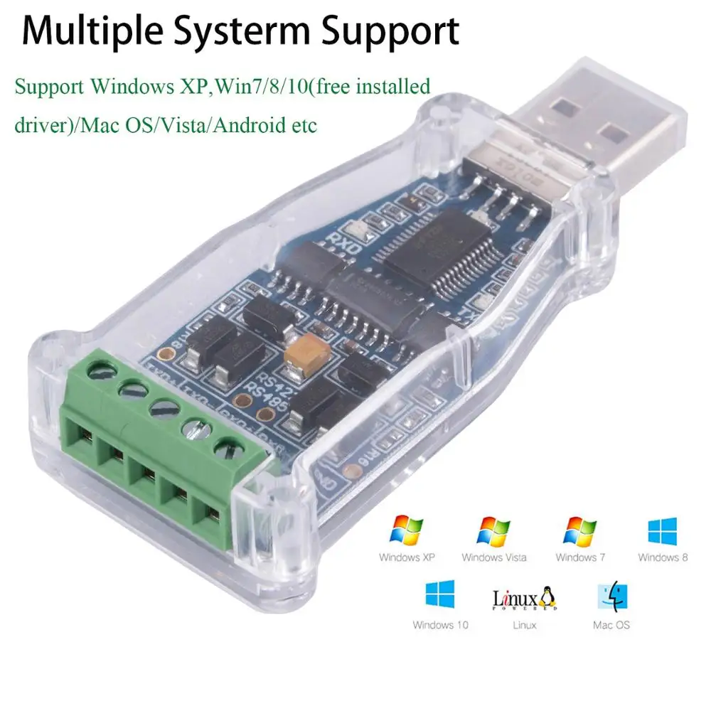 USB-RS485 RS422 직렬 어댑터, FTDI 칩 6 핀 터미널 블록 컨버터, WinXP Win 7 Win8 Win10 Mac 안드로이드 지원